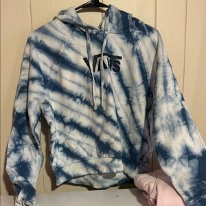 Vans Blue and White Hoodie with Tie-Dye Design